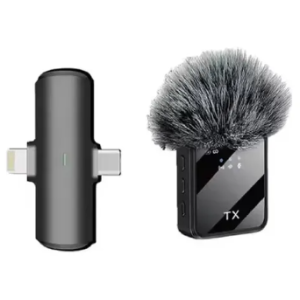 MICROFONO CORBATERO USBC/LIGHTING INALAMBRICO F15 PELUDO