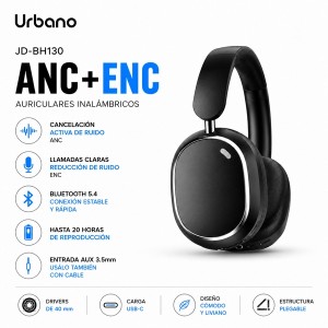 AURICULAR C/MIC BT JD CANCELACION RUIDO URBANO AURICULAR C/MIC BT JD CANCELACION RUIDO URBANO